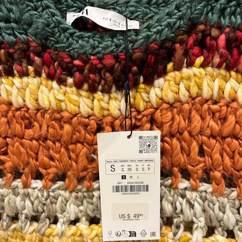 Zara Chunky Knit Vest with Earthy Tones - Picture 3 of 4